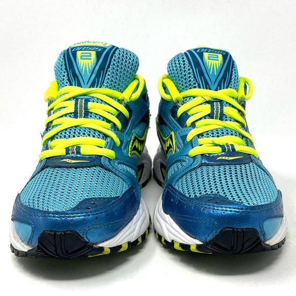 Saucony‎ Oasis 2 Athletic Sneaker Turquoise Blue Yellow Womens 7 - Picture 3 of 9